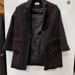 Zara Women's Elegant Black Textured Blazer